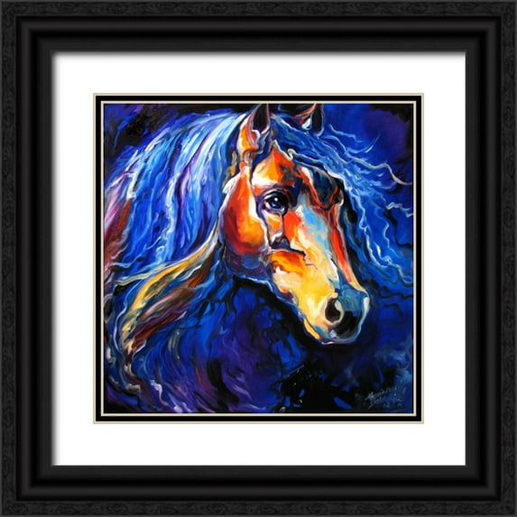 Baldwin, Marcia 26x26 Black Ornate Wood Framed with Double Matting Museum Art Print Titled - Friesian Night