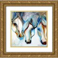 thumbnail image 1 of Baldwin, Marcia 26x26 Gold Ornate Wood Framed with Double Matting Museum Art Print Titled - 3 Nobles Equine Abstract, 1 of 4