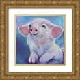 thumbnail image 1 of Baldwin, Marcia 26x26 Gold Ornate Wood Framed with Double Matting Museum Art Print Titled - Feed Me Little Pink Piglet, 1 of 4