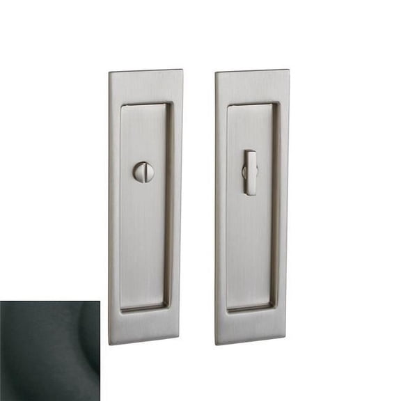 Open Box Baldwin PD005190KE Large Santa Monica Pocket Door Trim with Emergency Release - Satin Black