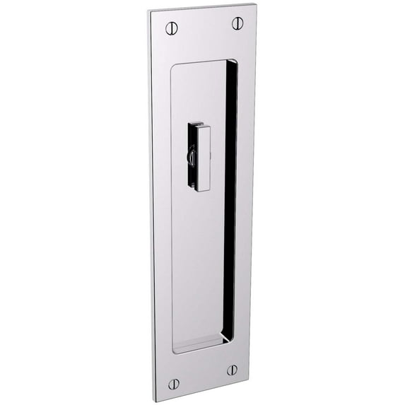 Baldwin PD005260KT Large Santa Monica Pocket Door Interior Trim with Turn Knob - Polished Chrome