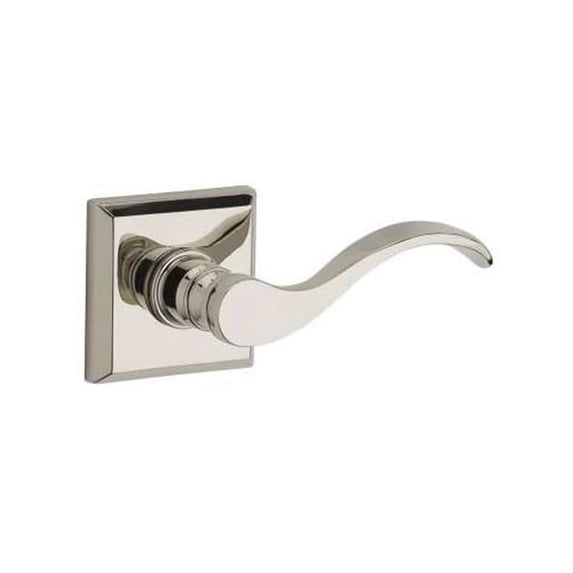 Baldwin PVCURTRR141 Curve Reserve Lever Traditional Round, Polished Nickel