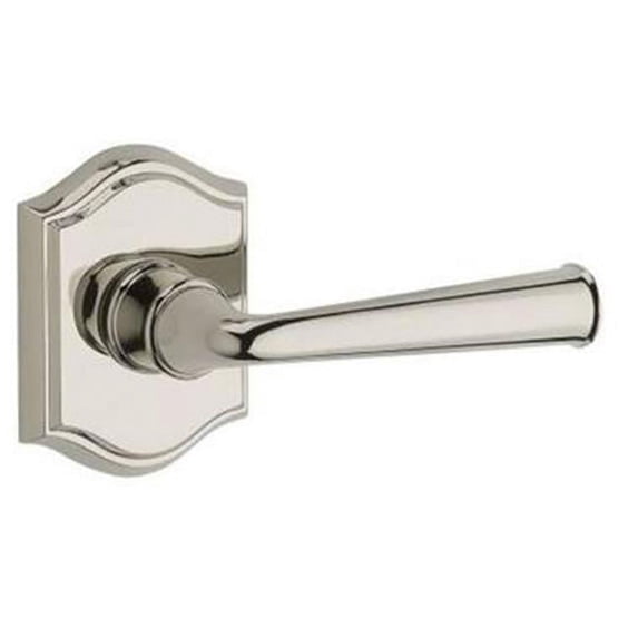 Baldwin PVDECTRR141 Decorative Privacy Leverset with Traditional Round Rose, Polished Nickel