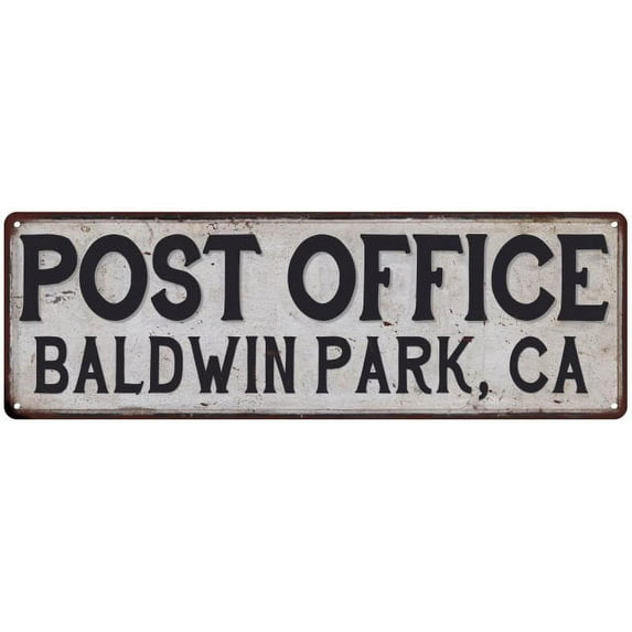 Baldwin Park, Ca Post Office Metal Sign Vintage 6x18 106180011429