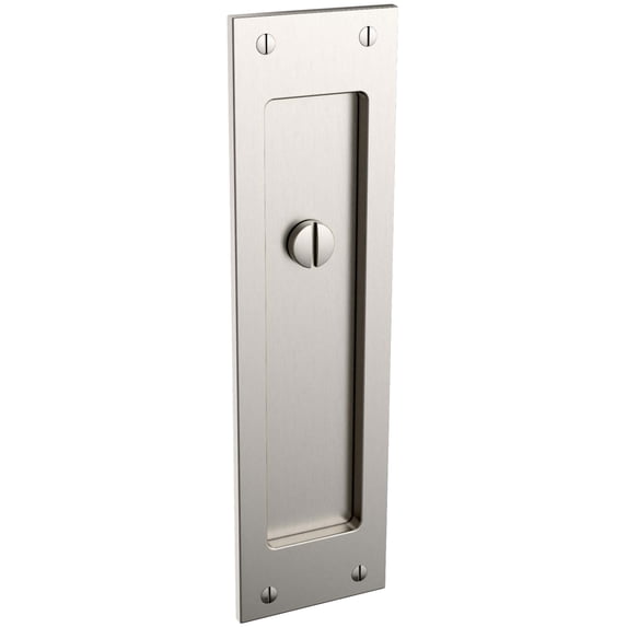 baldwin pd005056priv large santa monica pocket door - satin nickel with lifetime finish