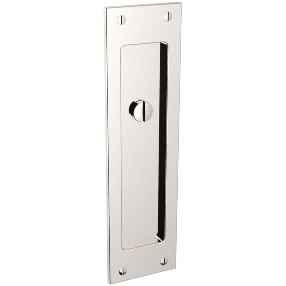 Baldwin PD005.PRIV Santa Monica Privacy Pocket Door Set with Door Pull from the, Lifetime Polished Nickel