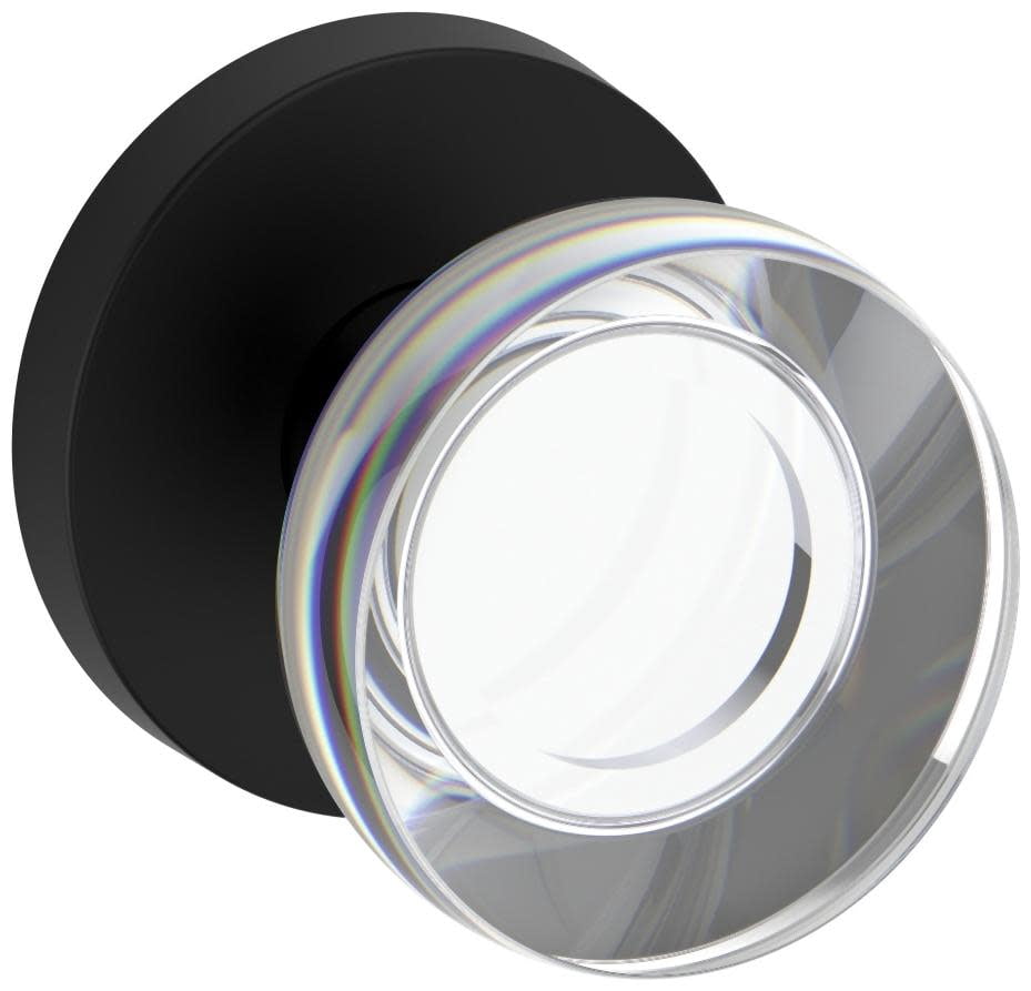 Baldwin PSCCYCRR190 Contemporary Crystal Passage Door Knob Set - Black