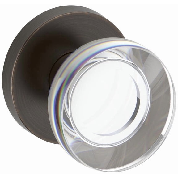 Baldwin Reserve Contemporary Crystal Knob - Round Rose, Full Dummy, Venetian Bronze
