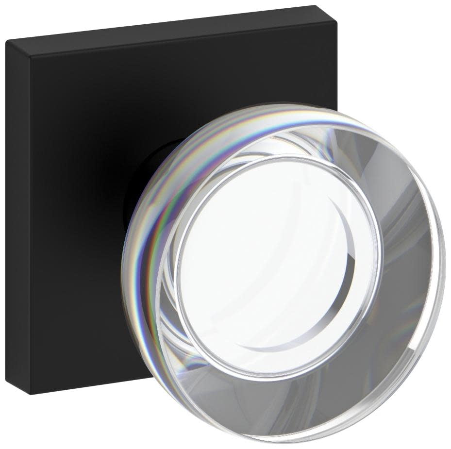 Baldwin PSCCYCSR190 Contemporary Crystal Passage Door Knob Set - Black
