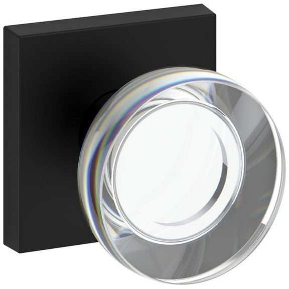 Baldwin Ps.Ccy.Csr Contemporary Crystal Passage Door Knob Set - Black