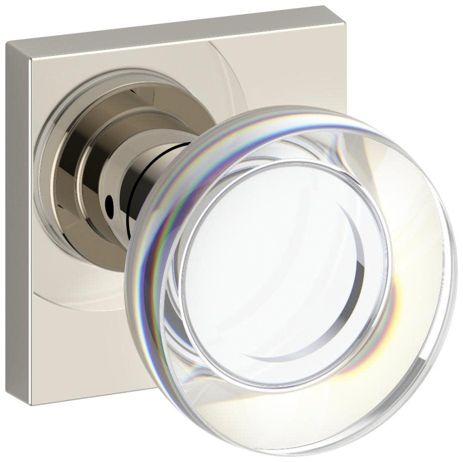 Baldwin PSCCYCSR055 Contemporary Crystal Passage Door Knob Set - Nickel