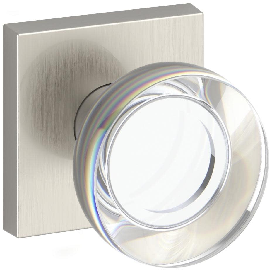 Baldwin PSCCYCSR150 Contemporary Crystal Passage Door Knob Set - Nickel