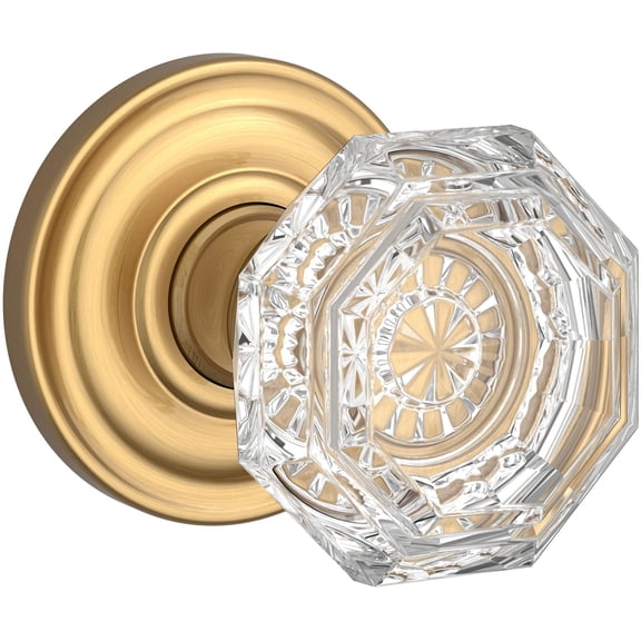 Baldwin Ps.Cry.Trr Crystal Passage Door Knob - Brass