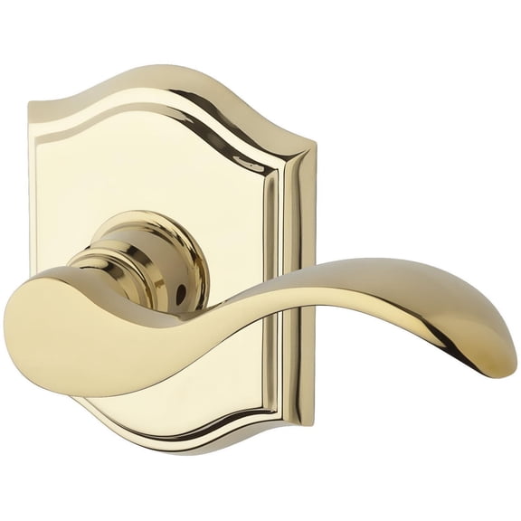 Baldwin Curved Passage Door Lever with Traditional Arch Rose