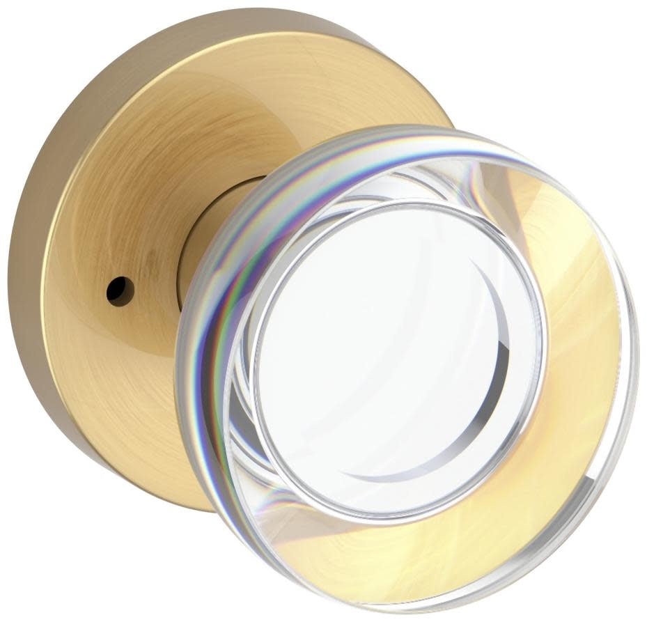 Baldwin PVCCYCRR044 Contemporary Crystal Privacy Door Knob Set - Brass