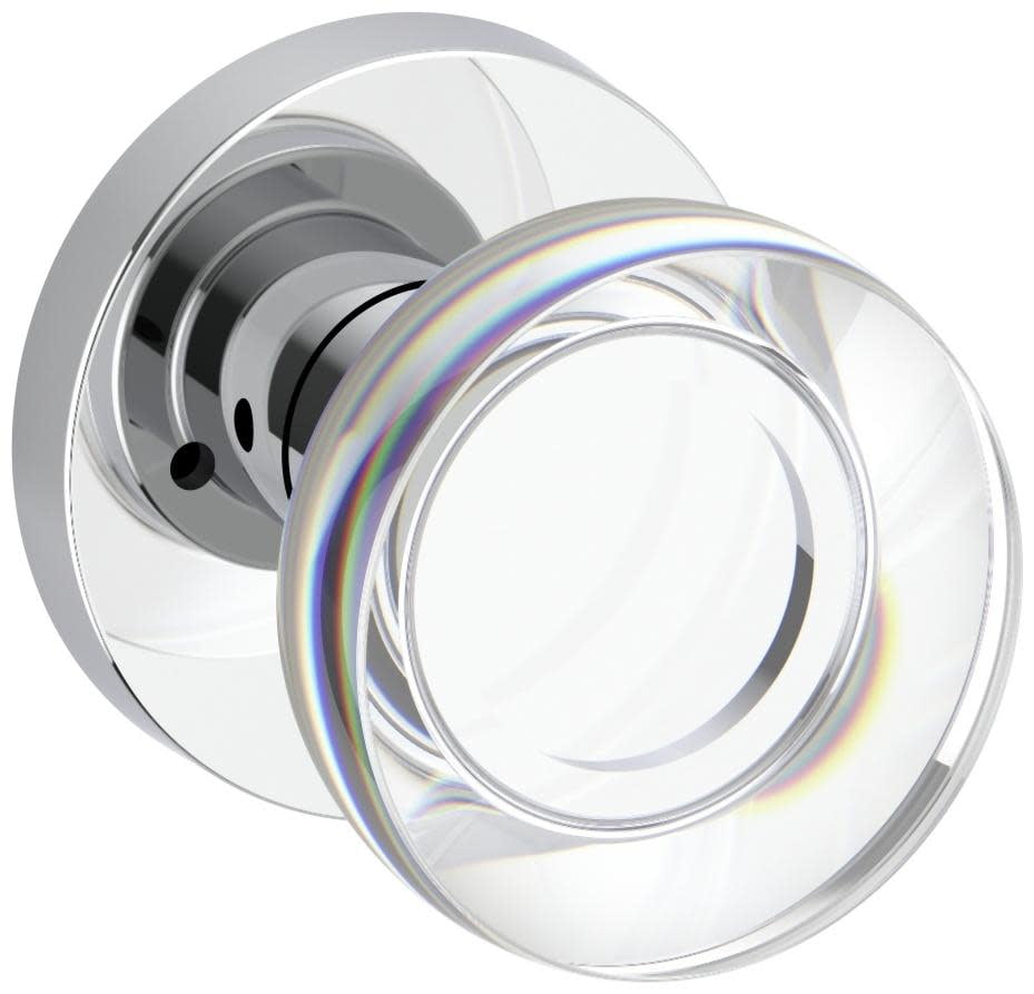 Baldwin PVCCYCRR260 Contemporary Crystal Privacy Door Knob Set - Chrome