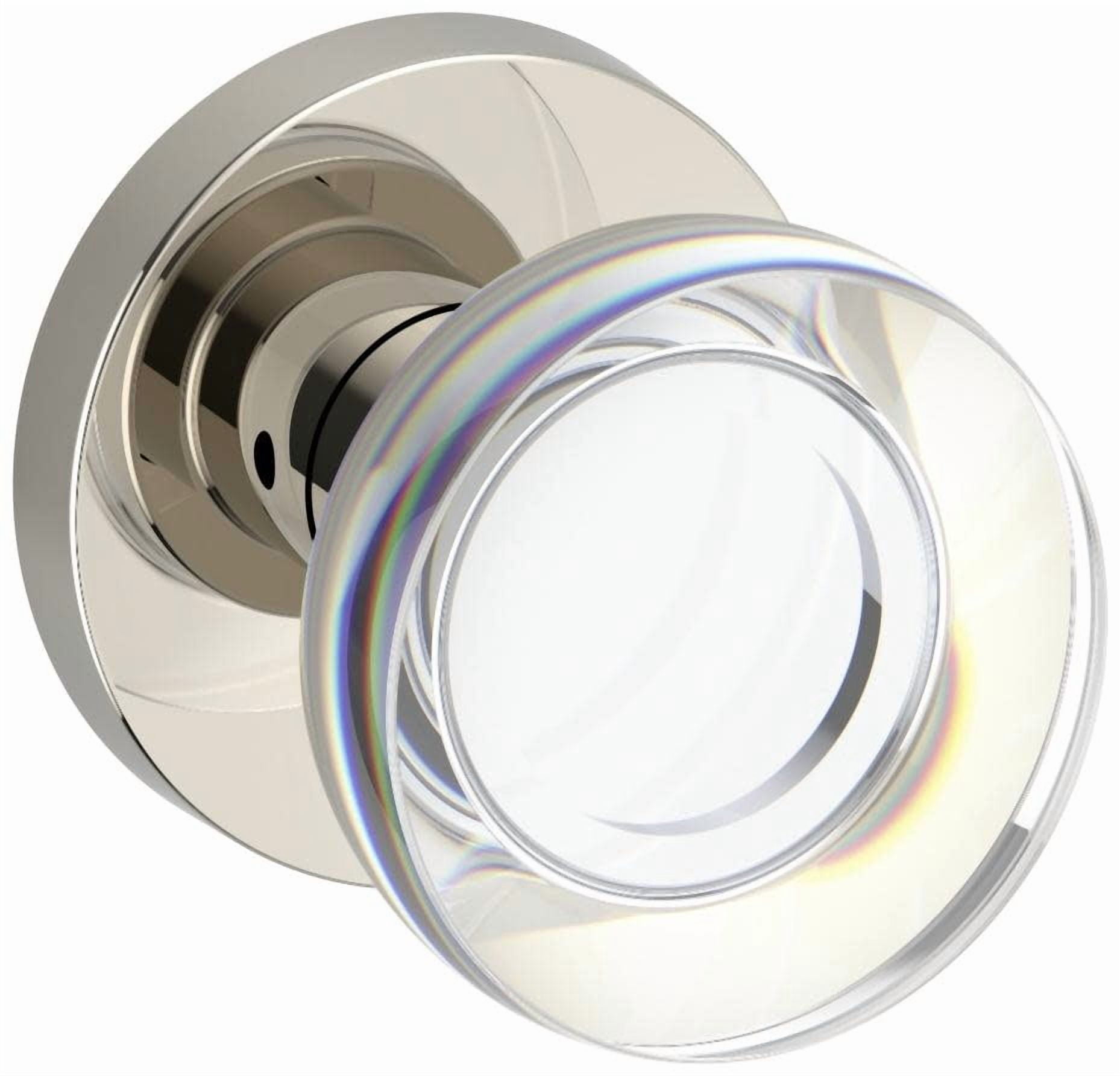 Baldwin PSCCYCRR055 Contemporary Crystal Passage Door Knob Set - Nickel