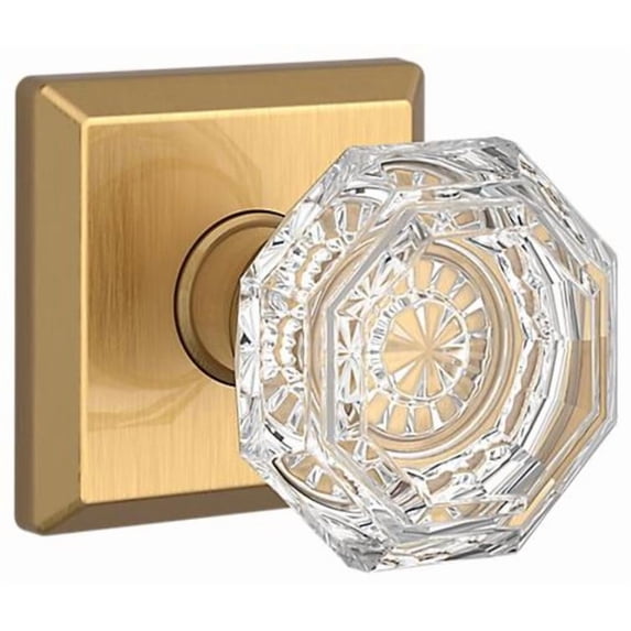 Baldwin PVCRYTSR044 Crystal Privacy Door Knob - Brass