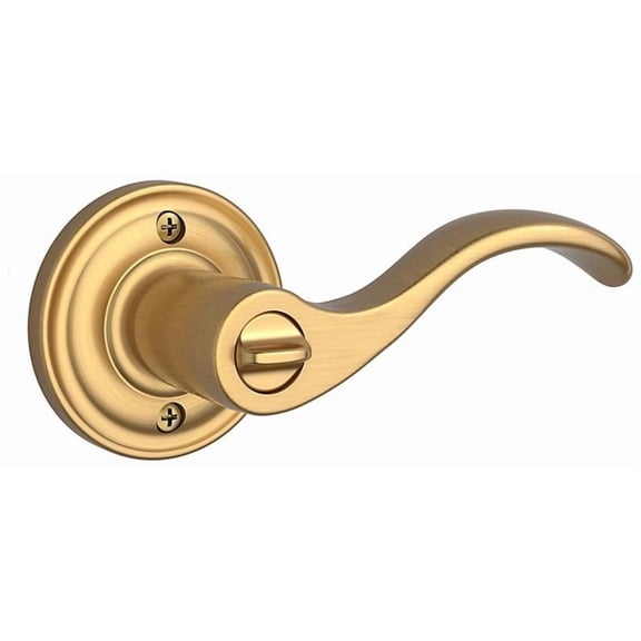 Baldwin PVCURTRR044 Curve Privacy Door Lever - Brass