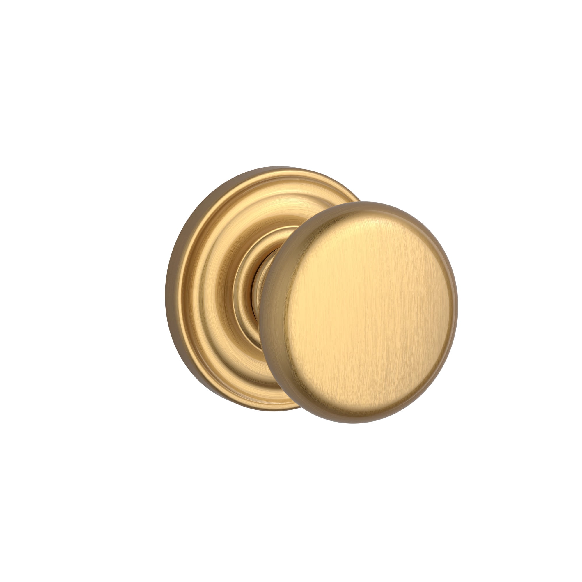 Satin Brass Round Privacy Door Knob with Circle Rosette