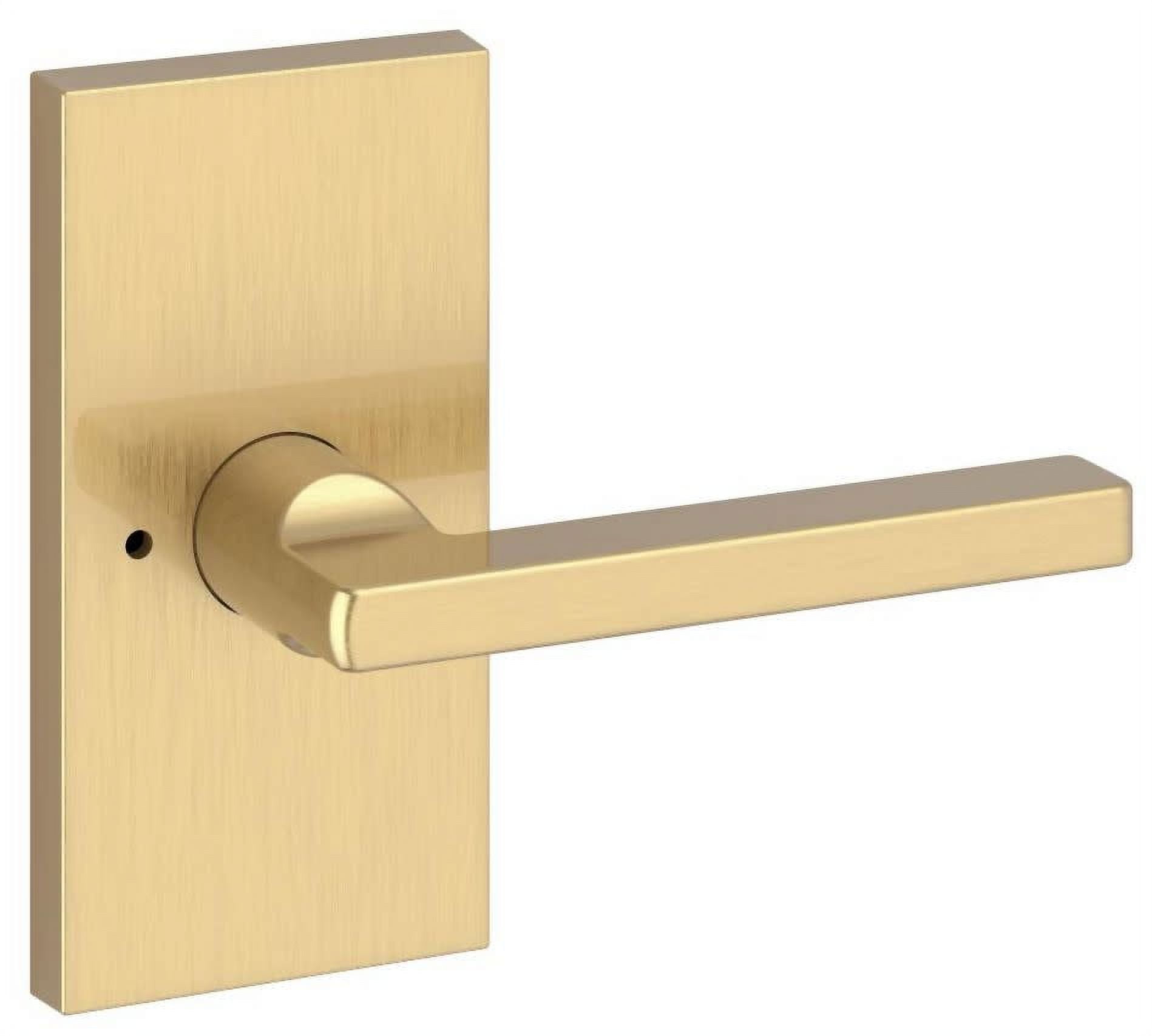 Satin Brass Straight Lever Privacy Door Handle