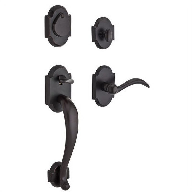 Baldwin Reserve 9BR1800-039 Adirondack Rustic Arch Single Cylinder Handleset with Left-Handed Lever in Dark Bronze - image 1 of 2
