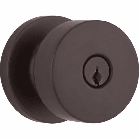Baldwin Reserve Contemporary Knob - Keyed Entry - Round Rose, Venetian Bronze