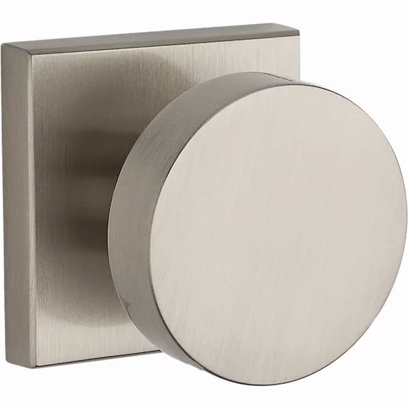 Baldwin Reserve Contemporary Knob - Square Rose, Full Dummy, Satin Nickel
