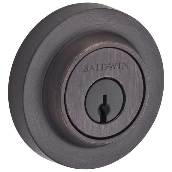 Open Box Baldwin Reserve DCCRD112 Double Cylinder Contemporary Round Deadbolt Venetian Bronze Finish