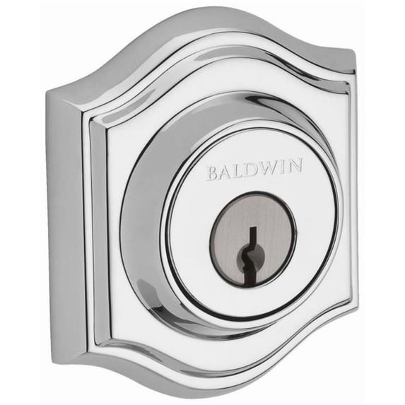 Baldwin Reserve Dctad260 Double Cylinder Traditional Arch Deadbolt Bright Chrome Finish