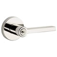 thumbnail image 1 of Baldwin Reserve ENSQUCRR141 Entry Handleset Square Lever and Contemporary Round Rose with 6AL Latch and Dual Strike Bright Nickel Finish, 1 of 7