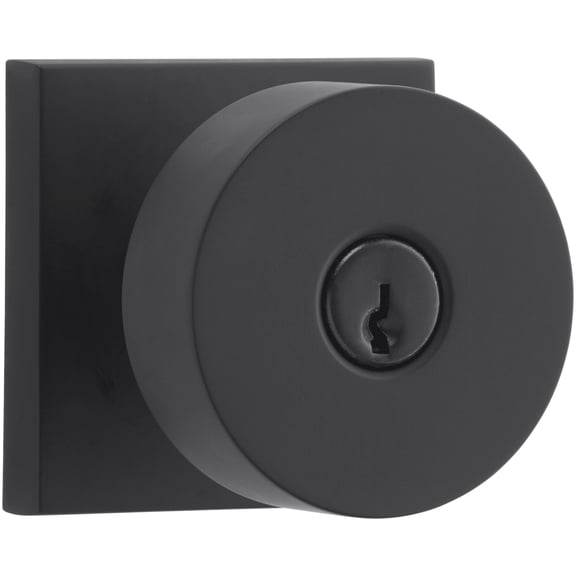 Baldwin Reserve Enconcsr190 Entry Contemporary Knob and Contemporary Square Rose Satin Black Finish