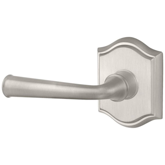 Baldwin Reserve Enfedtar150 Entry Federal Lever Handle And Traditional Arch Rose With 6Al Latch And Dual Strike Satin Nickel Finish