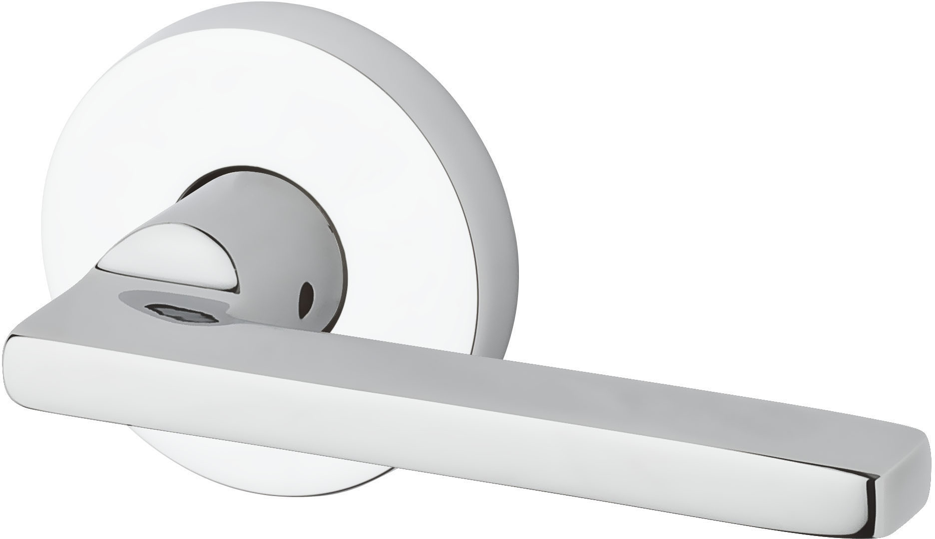 Baldwin Reserve Ensqucrr260 Entry Square Lever Handle And Contemporary Round Rose With 6Al Latch And Dual Strike Bright Chrome Finish - image 1 of 1