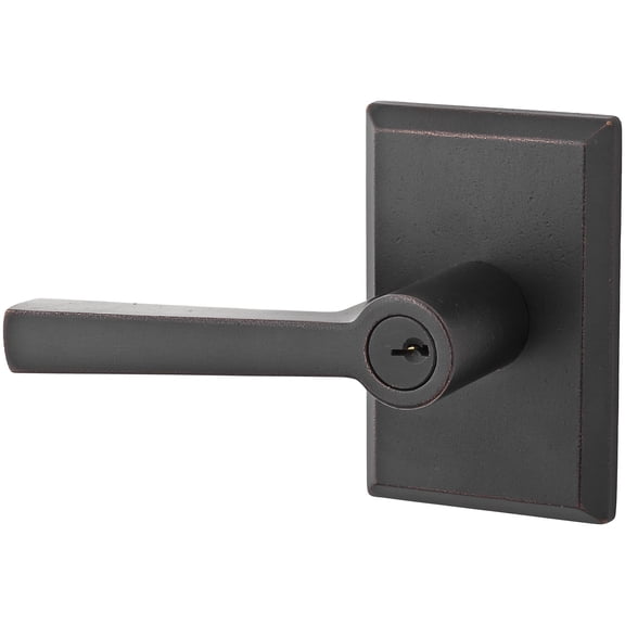 Baldwin Reserve Entaprsr481 Entry Taper Lever Handle and Rustic Square Rose Dark Bronze Finish