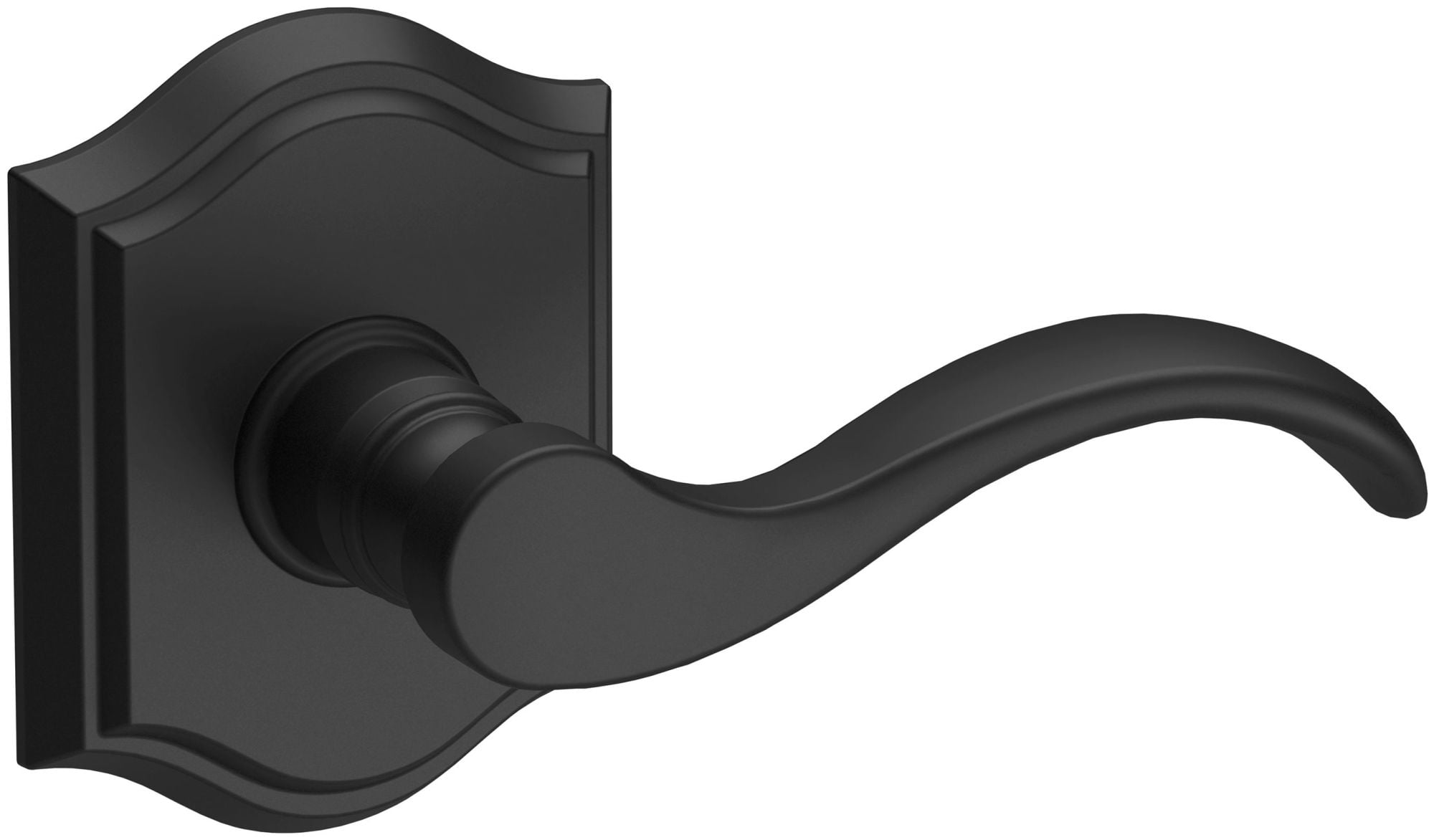 Satin Black Wave Lever with Arch Rosette