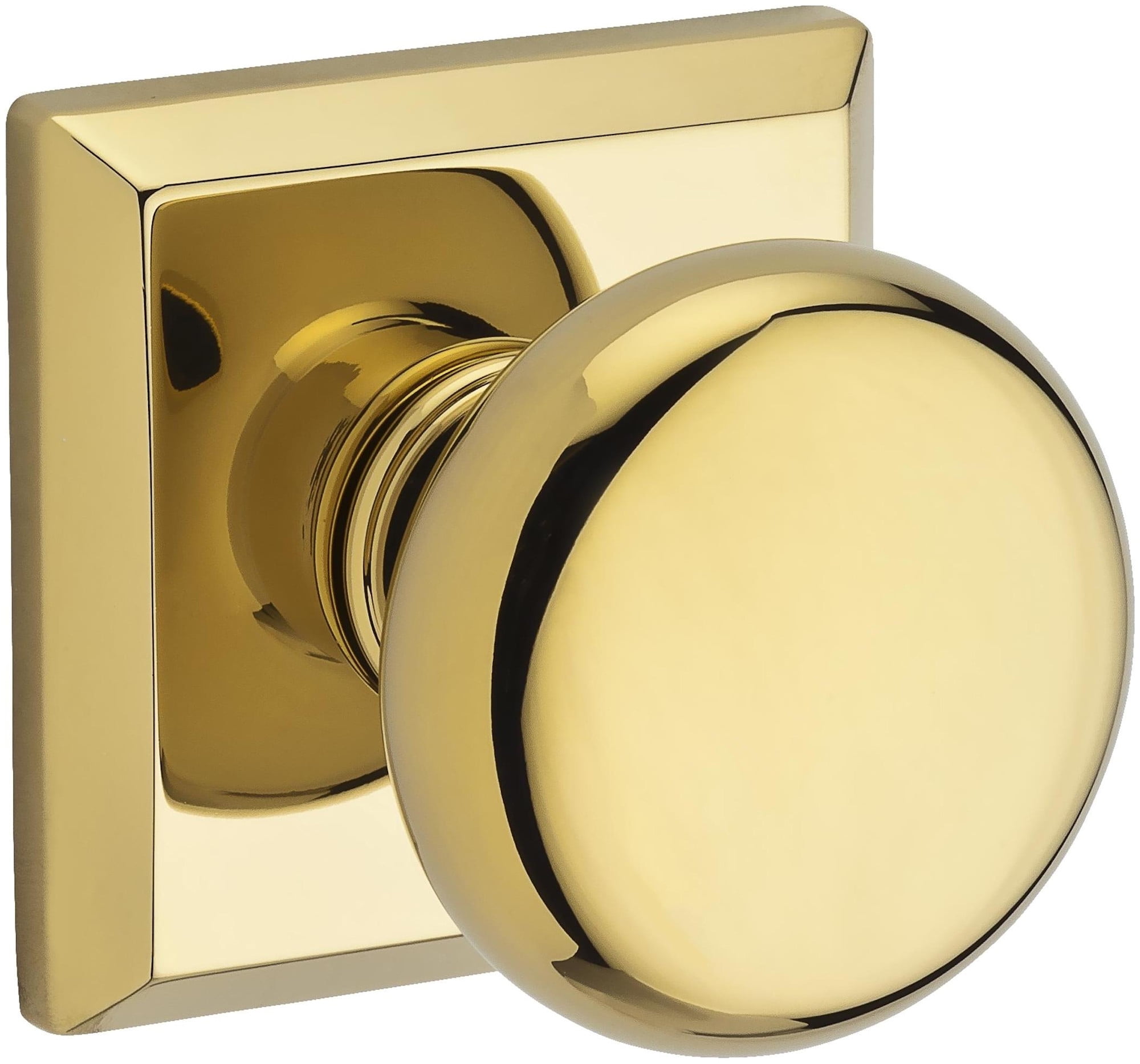 Baldwin Reserve FDROUTSR003 Full Dummy Round Knob and Traditional Square Rose Lifetime Brass Finish