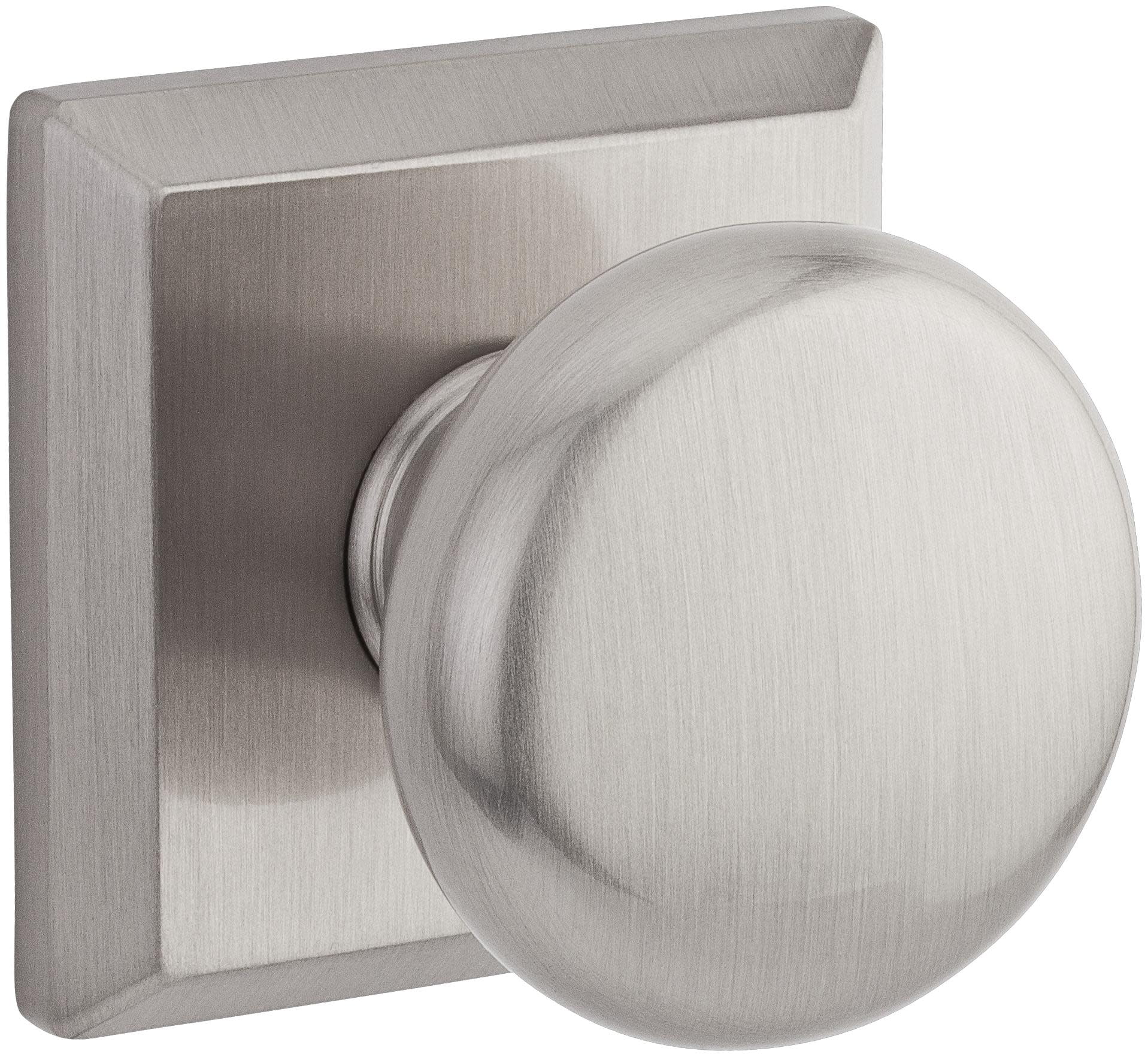 Baldwin Reserve FDROUTSR150 Full Dummy Round Knob and Traditional Square Rose Satin Nickel Finish