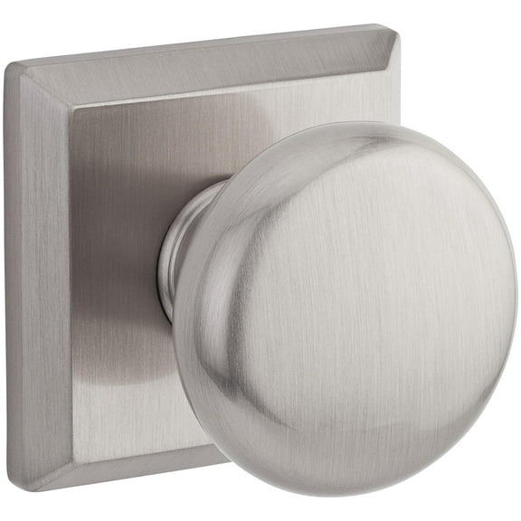 Baldwin Reserve FDROUTSR150 Full Dummy Round Knob and Traditional Square Rose Satin Nickel Finish