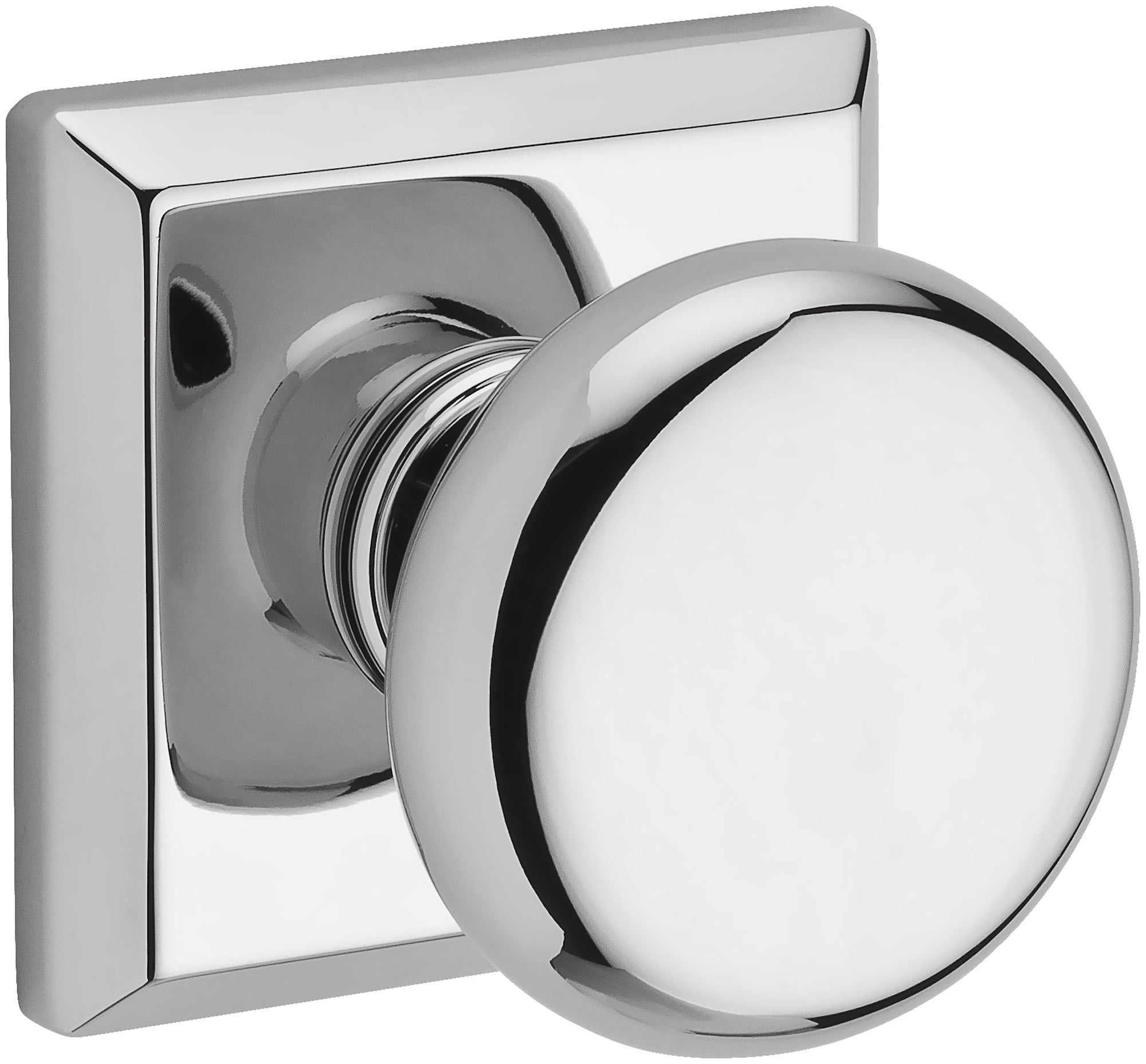 Baldwin Reserve FDROUTSR260 Full Dummy Round Knob and Traditional Square Rose Bright Chrome Finish