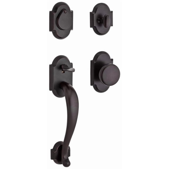 Baldwin Reserve Fdadixrusrar481 Full Dummy Adirondack Handleset Rustic Knob And Rustic Arch Rose Dark Bronze Finish