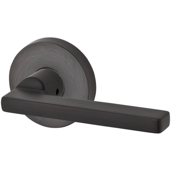 Baldwin Reserve Fdsqucrr112 Full Dummy Square Lever Handle and Contemporary Round Rose Venetian Bronze Finish