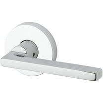 Baldwin Reserve Fdsqucrr260 Full Dummy Square Lever Handle And Contemporary Round Rose Bright Chrome Finish