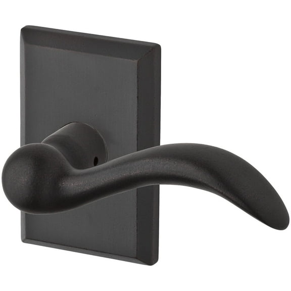 Baldwin Reserve HDARCRRSR481 Half Dummy Handleset Right Hand Arch Lever and Rustic Square Rose Dark Bronze Finish
