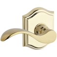 thumbnail image 1 of Baldwin Reserve HDCURLTAR003 Half Dummy Handleset Left Hand Curve Lever and Traditional Arch Rose Lifetime Brass Finish, 1 of 2