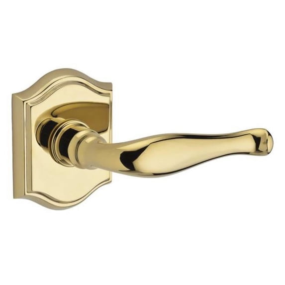 Baldwin Reserve HDDECLTAR003 Half Dummy Handleset Left Hand Decorative Lever and Traditional Arch Rose Lifetime Brass Finish