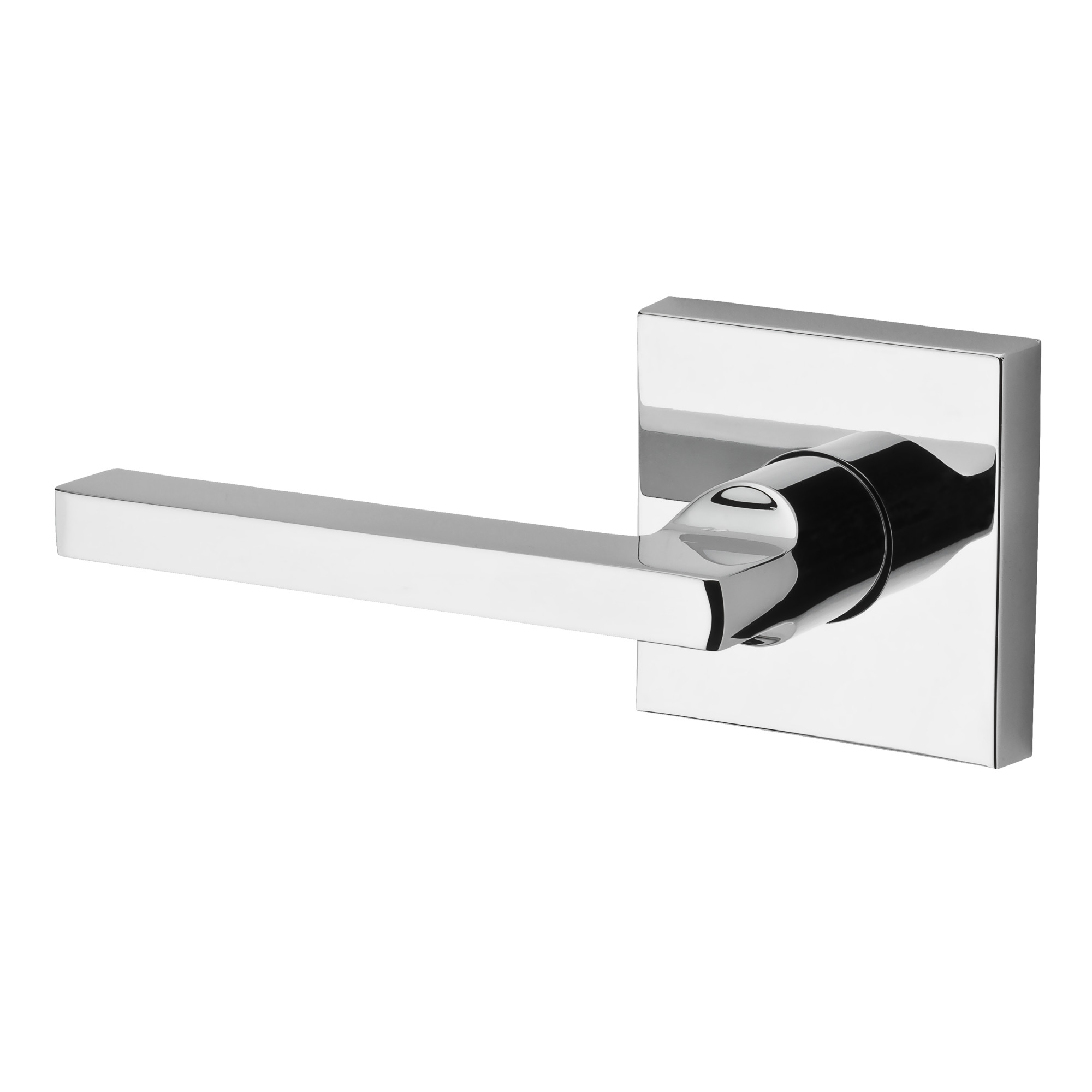 Baldwin Reserve HDSQULCSR260 Door Handle Sets Half Dummy Left Hand Square Lever and Contemporary Rose Bright Chrome Finish - image 1 of 2