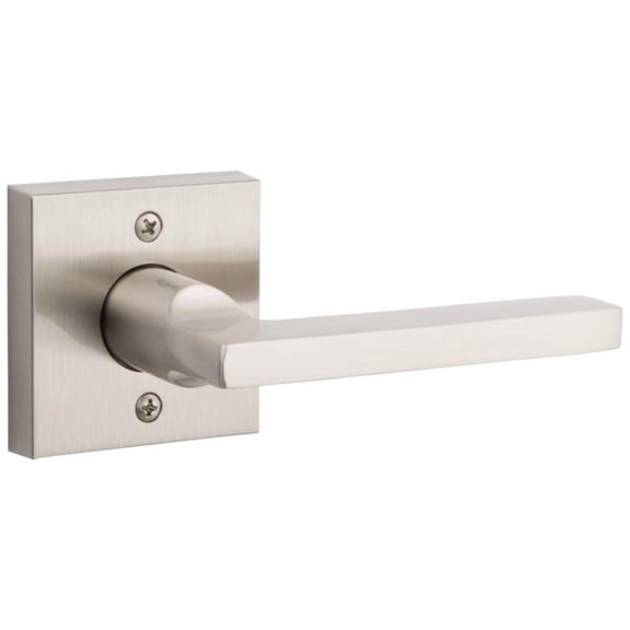 Baldwin Reserve HDSQURCSR150 Half Dummy Handleset Right Hand Square Lever and Contemporary Square Rose Satin Nickel Finish
