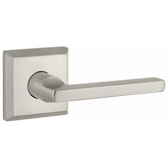Baldwin Reserve HDSQURTSR150 Half Dummy Handleset Right Hand Square Lever and Traditional Square Rose Satin Nickel Finish