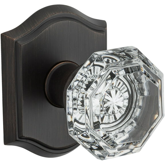 Baldwin Reserve Hdcrytar112 Half Dummy Crystal Knob and Traditional Arch Rose Venetian Bronze Finish